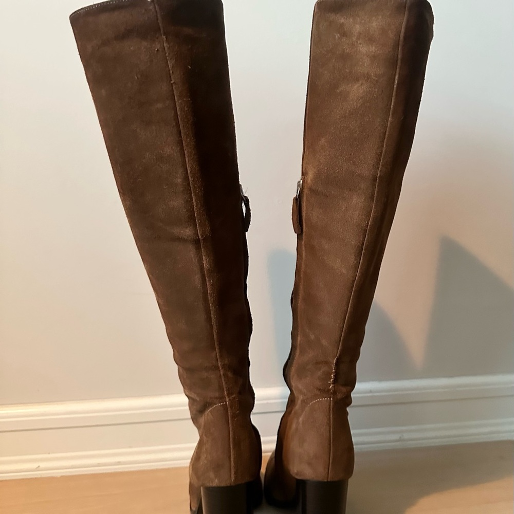 Zara Collection Brown 100% Sued Tall Boots